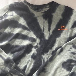 cute green and black tie-dye oversized sweater